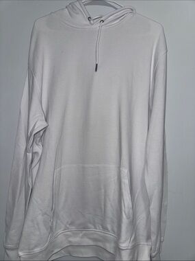 True Classic Men's White Hooded waffle knit Sweater - Lightweight Pullover